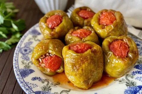 Fırında Biber Dolması