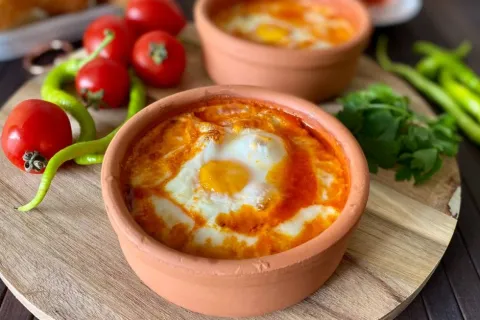 Güveçte Porsiyonluk Menemen