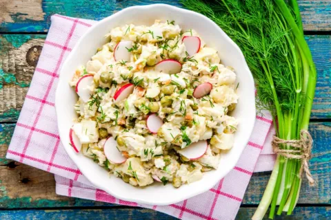 Hardal Soslu Patates Salatası
