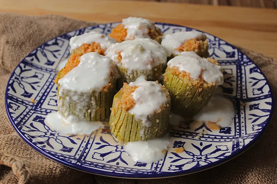 Etsiz Bulgurlu Kabak Dolması tarifi
