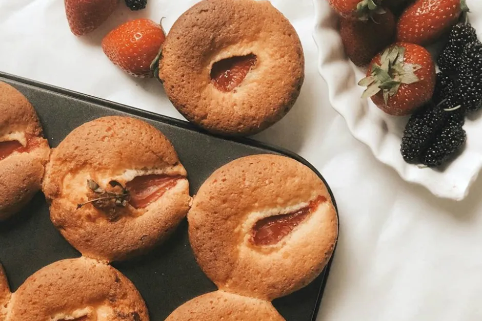 Limonlu Çilekli Muffin tarifi