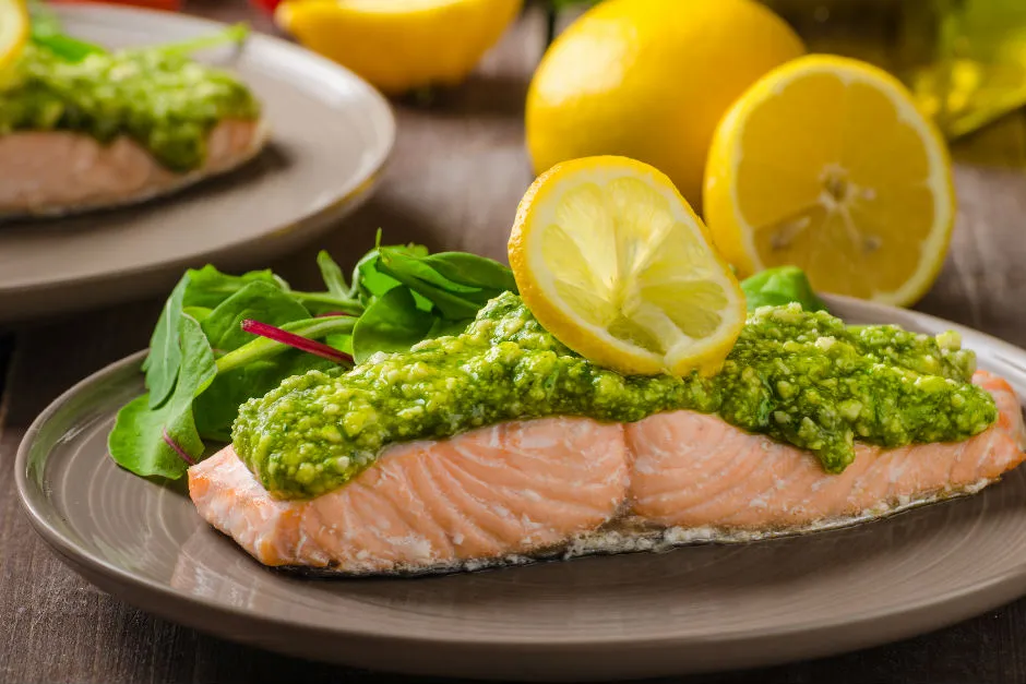 Pesto Soslu Somon tarifi